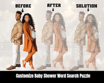 Baby Shower Word Search Puzzle, Customizable Word Search, Activities for Baby Shower, Word Search Digital Download, Personalize Baby Shower