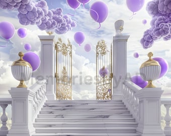 Purple Balloon Memorial Background, Memorial PNG, Rest in Peace Template, RIP, Memorial, Baby Shower