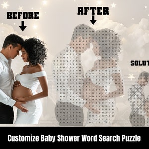 Baby Shower Word Search Puzzle, Customizable Word Search, Activities for Baby Shower, Word Search Digital Download, Custom Digital Puzzle