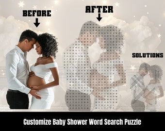 Baby Shower Word Search Puzzle, Customizable Word Search, Activities for Baby Shower, Word Search Digital Download, Custom Digital Puzzle