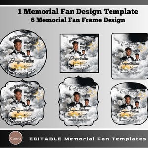Memorial Funeral Fan Template, Paddle Fan Template, Canva Funeral Fan Template, Editable Digital Fan Template,
