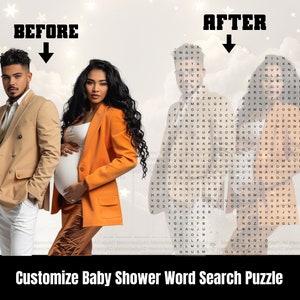 Personalize Baby Shower Word Search Puzzle, Customizable Word Search, Activities for Baby Shower, Word Search Digital Download, Baby Shower