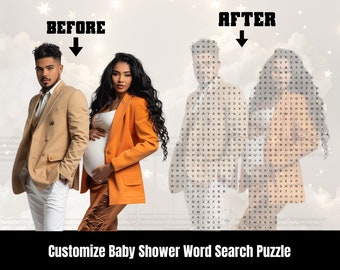 Personalize Baby Shower Word Search Puzzle, Customizable Word Search, Activities for Baby Shower, Word Search Digital Download, Baby Shower