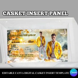 Casket Panel Design Template, Memorial Casket Panel Template, Canva RIP Casket Panel Insert, Red Roses Casket Insert, Digital Casket Insert