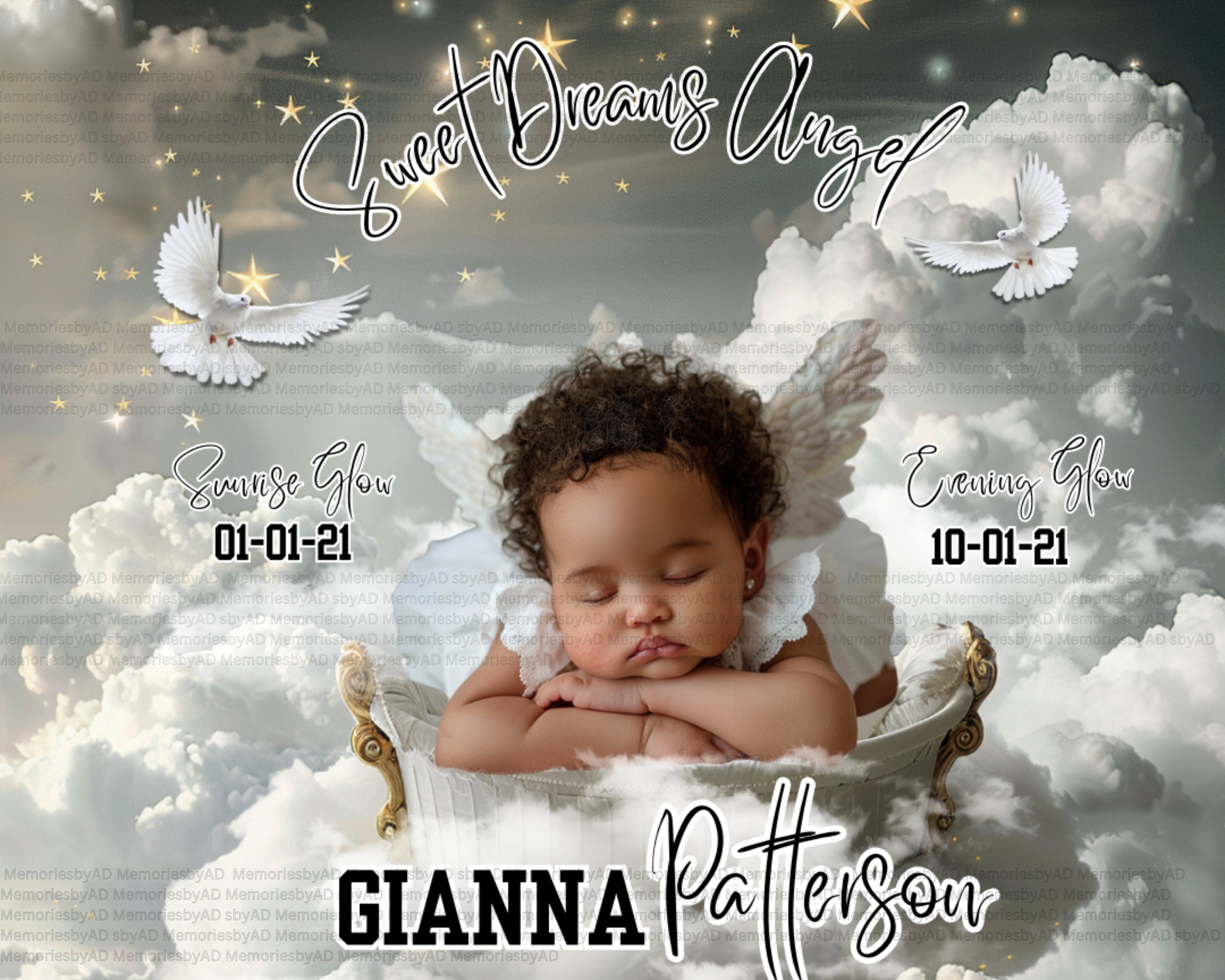 Baby RIP Keepsake, Child Memorial Button Template, Grey and White ...
