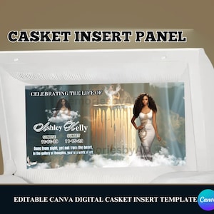 Candle Casket Insert, Casket Panel Design Template, Memorial Casket Panel Template, Canva RIP Casket Panel Insert, Digital Casket Insert
