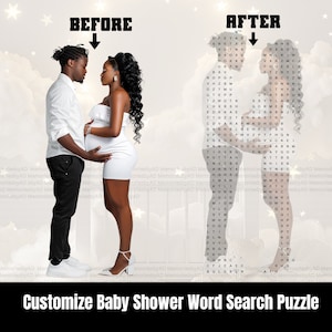Customizable Word Search, Baby Shower Word Search Puzzle, Activities for Baby Shower, Word Search Digital Download, Personalize Baby Shower