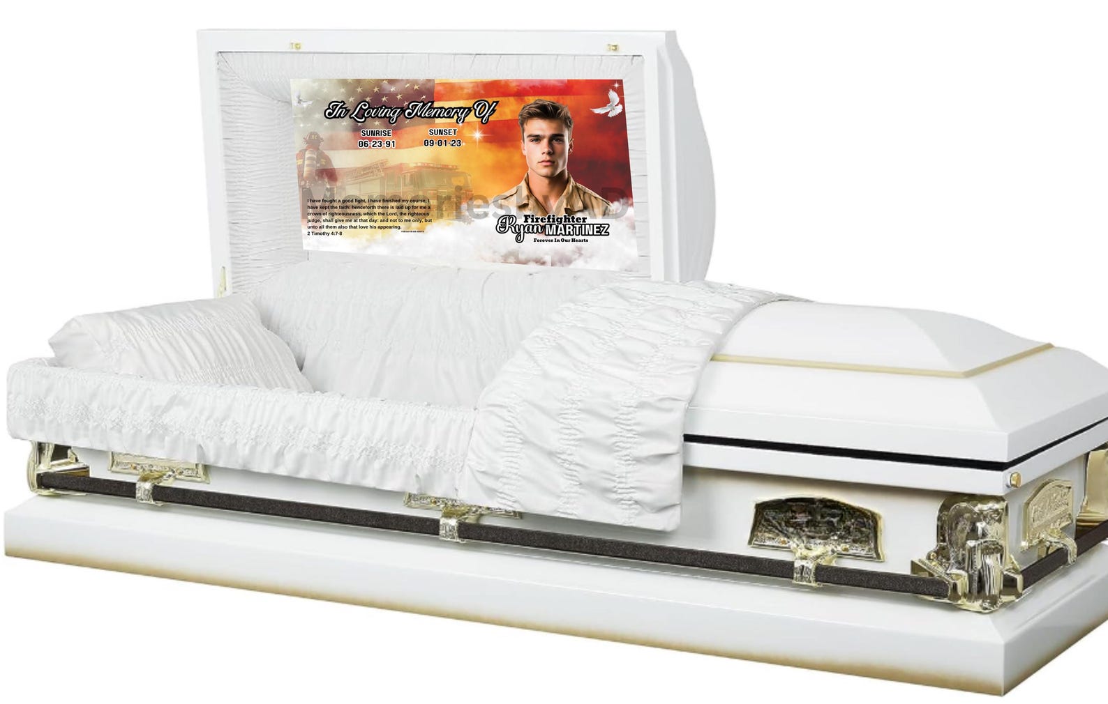 Panal Rip Firefighter Canva Digital File, Memorial Casket Insert, Memorial Casket ...