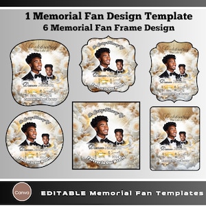 Paddle Fan Template, Memorial Funeral Fan Template, Canva Funeral Fan Template, Editable Digital Fan Template,