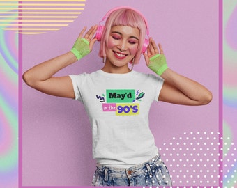 Shirt verjaardag mei: retro Groovy T-shirt uit de jaren 90