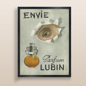 Lubin Perfume Advertising 1947 | Unique Illustration | French Vintage Ad | Vintage Wall Art | Printable Poster