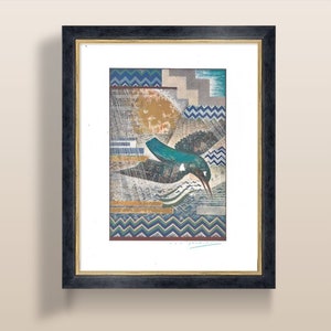 La leyenda del martín pescador 1926 / Pieza de arte antigua Art Déco / Ilustración vintage francesa / Arte de pared vintage / Póster imprimible