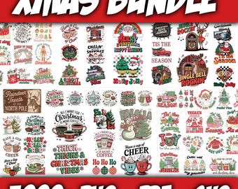 Paquete de más de 3000 imágenes PNG navideñas, Papá Noel, diseños para sublimación (descarga digital)