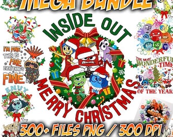 Paquete PNG de Navidad de Inside Out, Emociones de dibujos animados (Descarga digital)