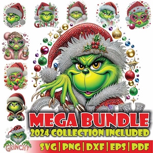The Grinch Bundle, UNIQUE DESIGN, Grinch Christmas Svg, Grinch Clipart Files, Silhouette Digital File, Grinch Svg Bundle, The Grinch Svg