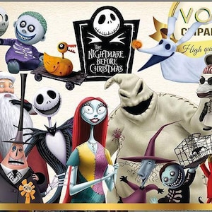 Paquete de imágenes PNG de Pesadilla antes de Navidad, diseños espeluznantes de Halloween (descarga digital)
