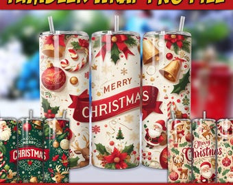 Diseño navideño para vasos (PNG), descarga digital