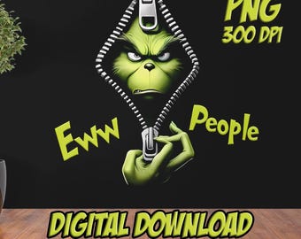 Ew People Greenmas Navidad Halftone PNG, Película Navideña (Descarga Digital)