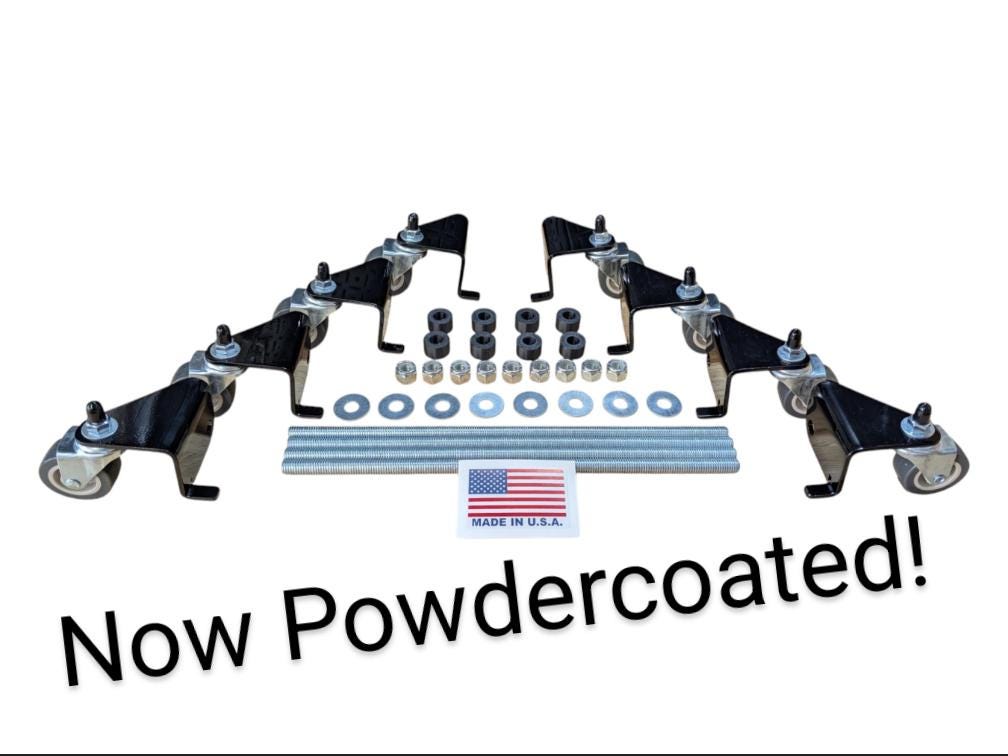 EZ-Slide™ Quickjack Caster Wheel Kit! Heavy Duty 8ga Powdercoated Steel!  Made in USA