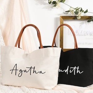 Personalized Bridesmaid Tote Bags, Custom Canvas Tote Bags, Bridal Tote with Name, Beach Tote Bags, Wedding Tote Bags, Bridal Party Gifts