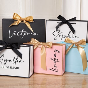 Personalized Gift Bags,Wedding Gift Bags, Bridesmaid Gift Bags,Welcome Gift Bags,Bridal Party Gift Bags,Bachelorette Party,Elegant Gift Bag image 4