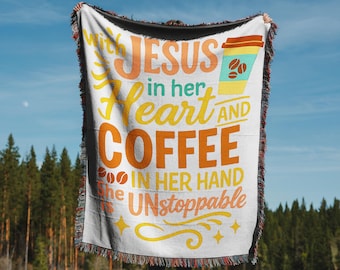 Christian Woven Blanket, Bible Verse Throw, Religious Home Decor