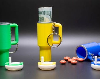 Mini Stanley Tumbler Keychain with Removable Lid - Perfect Chapstick Holder, Cute Gift for Stanley Lovers, Unique Accessory for Friends