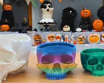 Skull Candy Bowl: Halloween Decor, Spooky Gift - 3D Printed - Plantar