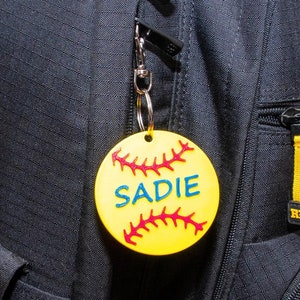 Softball Bag Tag, Personalized - Vibrant, Custom-Crafted with Player Info - Ideal for bat bags, backpacks or school bags - TEAM DISCOUNTS!!!