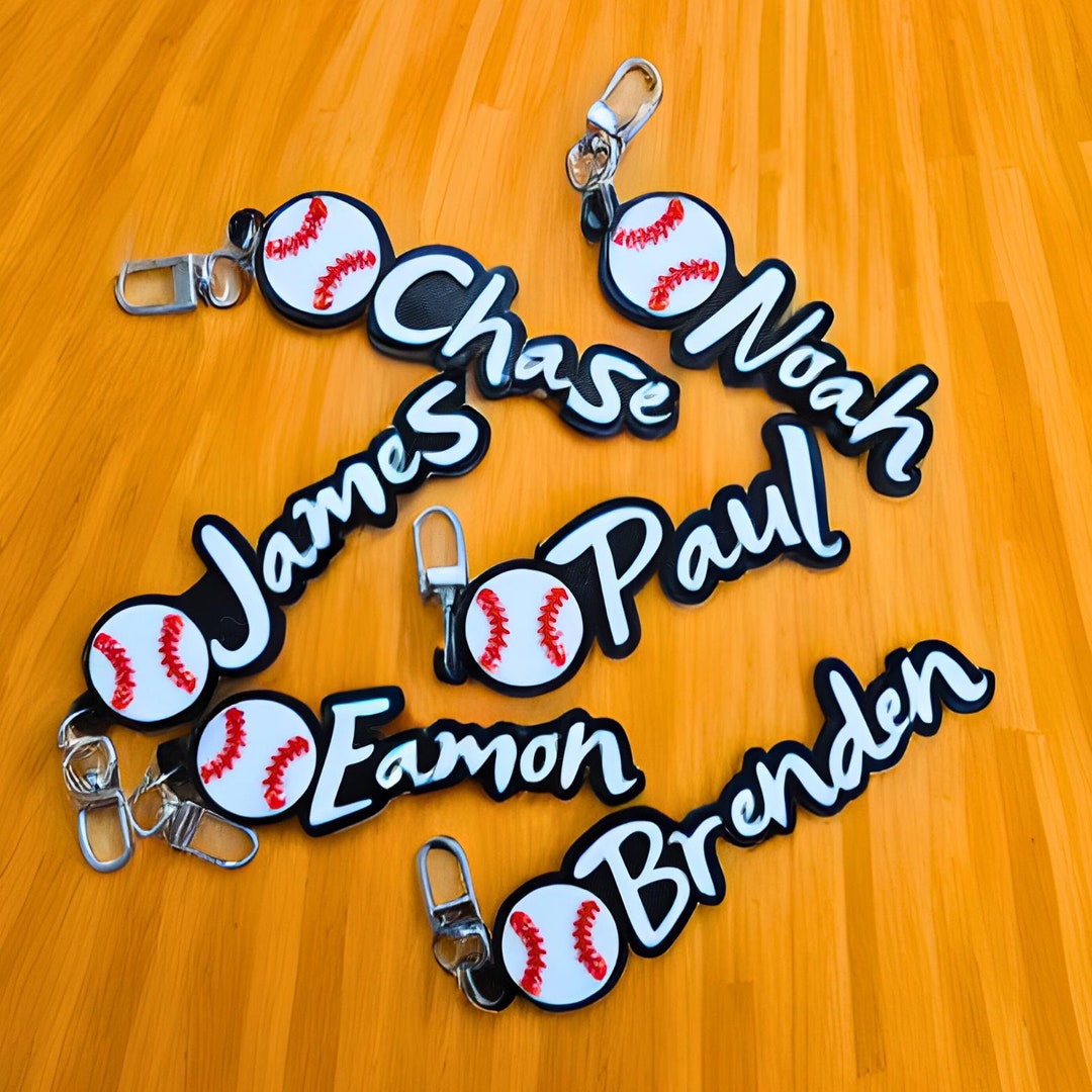 Personalized 3D Baseball Bag Tag – Funky Script Gear ID for Players ...