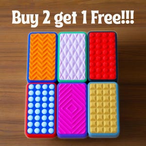 Customizable Haptic Fidget Slider | Buy 2 Get 1 FREE | 6 Unique Textures |  Every Day Carry |  3-Click Slider |  3D Printed