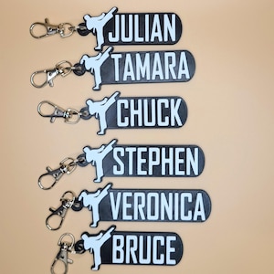 Taekwondo - Karate Keychain - Customizable Bag Tag, Unique Martial Arts Gift Available in Vibrant Belt Colors - TEAM DISCOUNTS!