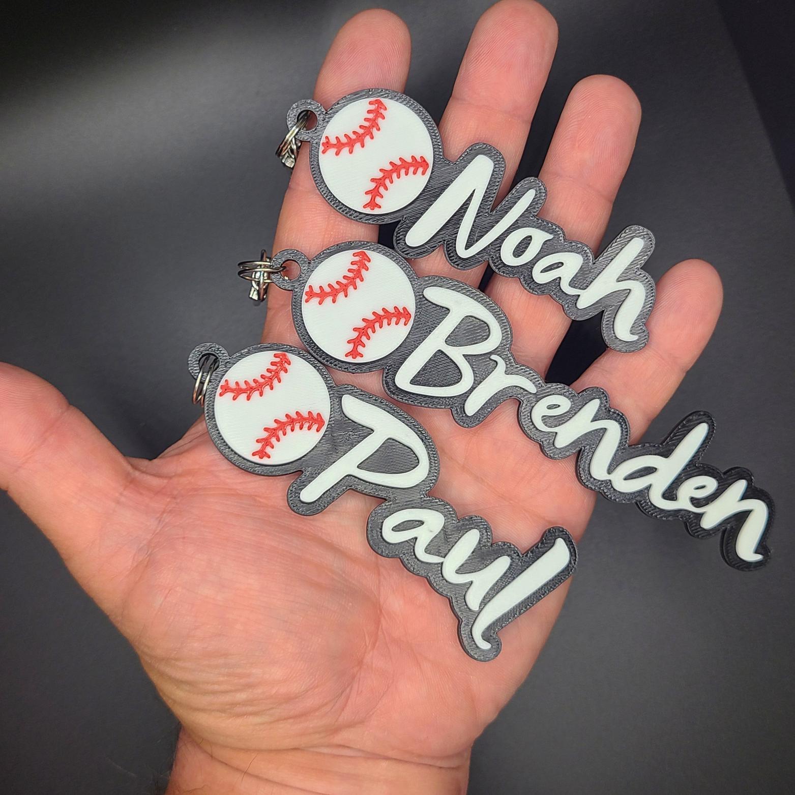 Personalized 3D Baseball Bag Tag – Funky Script Gear ID for Players ...