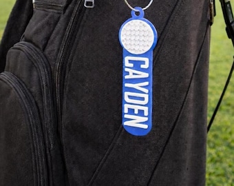 Etiquette de sac de golf personnalisée : étiquette nominative personnalisée, cadeau de golf, cadeau de tournoi, fête des pères, porte-clés de golf