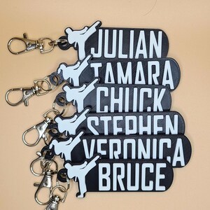 Taekwondo - Karate Keychain - Customizable Bag Tag, Unique Martial Arts Gift Available in Vibrant Belt Colors - TEAM DISCOUNTS!
