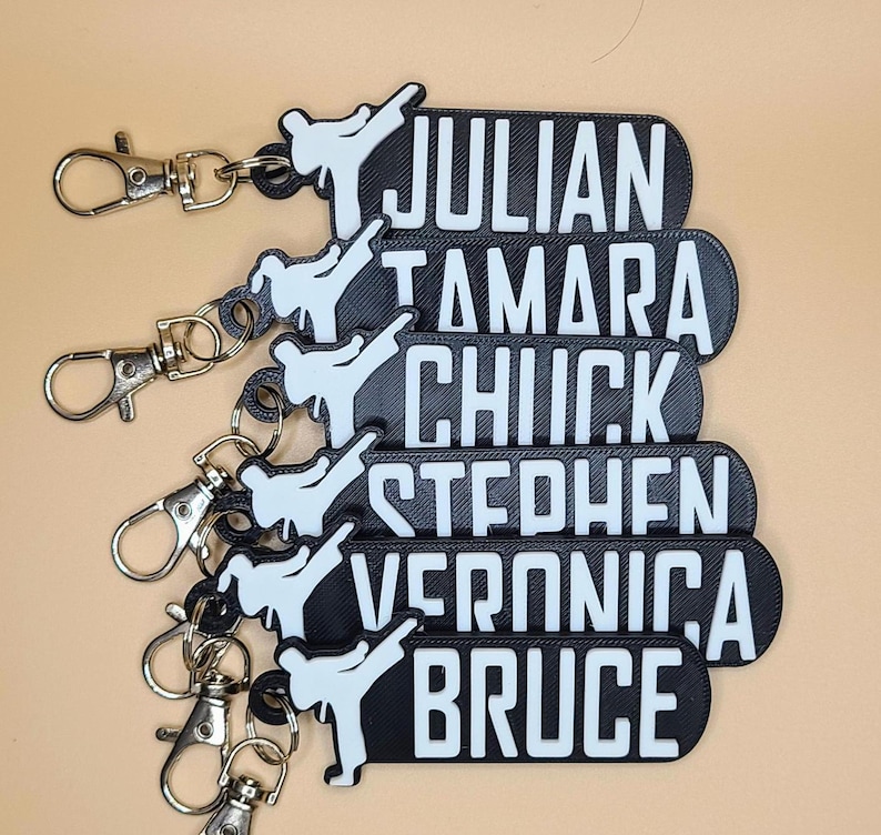 Taekwondo - Karate Keychain - Customizable Bag Tag, Unique Martial Arts Gift Available in Vibrant Belt Colors - TEAM DISCOUNTS!