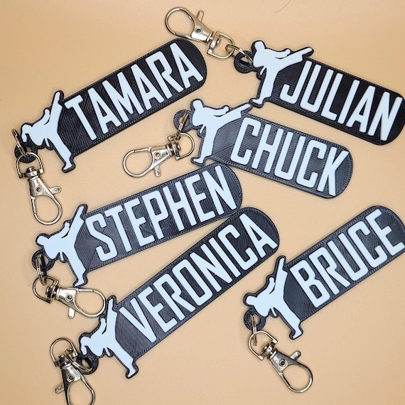Personalized Taekwondo - Karate Keychain: Martial Arts Bag Tag - TEAM DISCOUNTS!