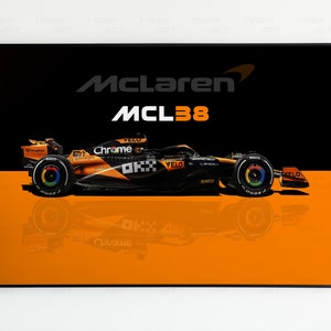 2024 McLaren MCL38 FORMULA 1 Car Motorsports Race Cars Digital File for Car Poster F1 Art Print Printable Home Wall Decor / Tires Art