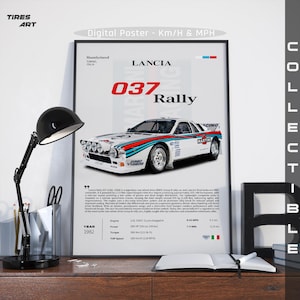 Lancia 037 Rally, Rally Motorsports Group B Cars Sports Racing Collectible Poster Art Print, Home Wall Decor | Instant Digital Download |