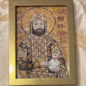 John II Komnenos: Byzantine Emperor Mosaic, Framed Photo (5x7)