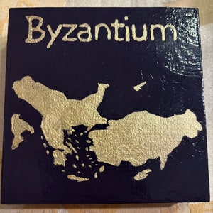 Byzantine Roman Empire Medieval Map Painting 1025 Basil II Handmade wall art decor