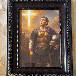 The Vision of Roman Emperor Constantine the Great of a Cross in the Sky. Framed 5x7 inch Large Photo
