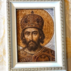 Constantine XI Framed Photo: Last Byzantine Emperor, Historical Reconstruction (5x7)