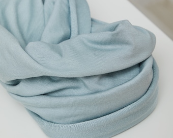French Terry Fabric TENCEL™ Lyocell Fog Blue - Sustainable Stretch Knit by the Meter - For Sewing T-shirts and Sweatshirts OEKO-TEX