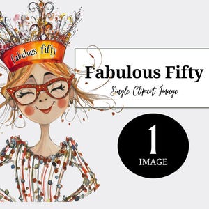 Fabelhafte fünfzig Clipart | Kommerzielle Lizenz | EINZELBILD | Transparentes PNG | Digitaler Download | Charakter Illustration