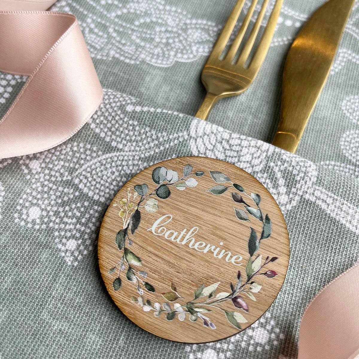 Floral Wreath Place Card