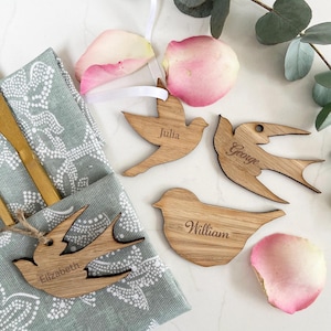 Personalisierte Vogel Hochzeit Gedeck Robin Swift Schwalbe Housemartin