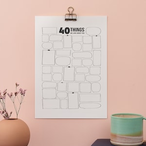 40 Dinge, die wir an dir lieben digitaler Download 40er Posterdruck. Druckfertiger Download. Gästebuch 40er Geburtstag Geschenk. 40er Jahre Geburtstag Deko