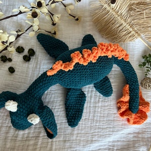 Jumbo 36" Crochet Animal Sleeping Dragon Baby Dragon Toy Hatchling Plushie Handmade Toy Gift Idea