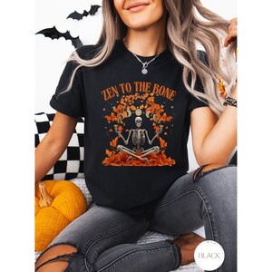 Comfort Colors Zen To the Bone Skeletons Yoga Shirt, Halloween Shirt, Yoga Lover Shirt, Gift For Yogi, Skeleton Shirt, Fall Meditation Shirt